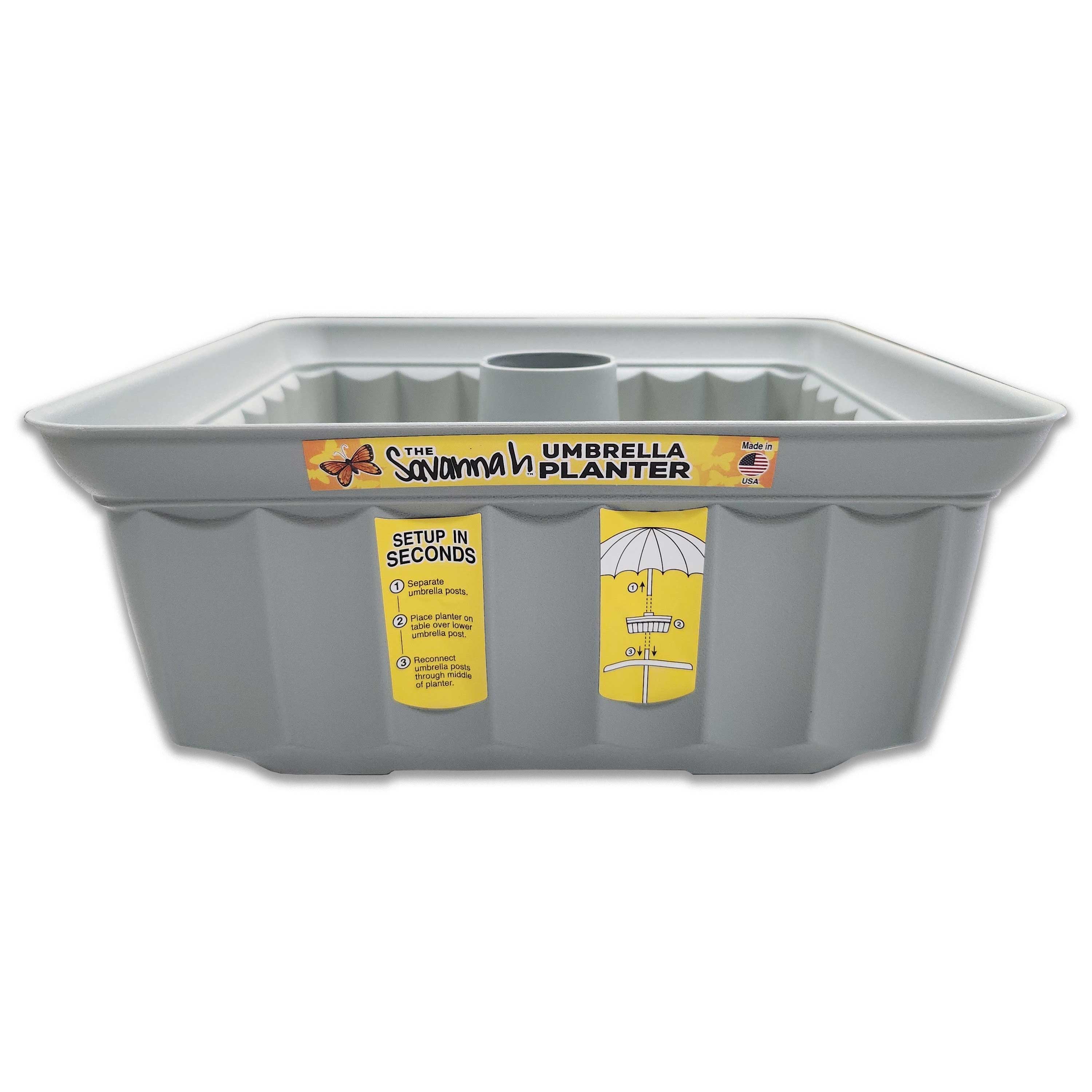 Square Savannah Planter - Grey